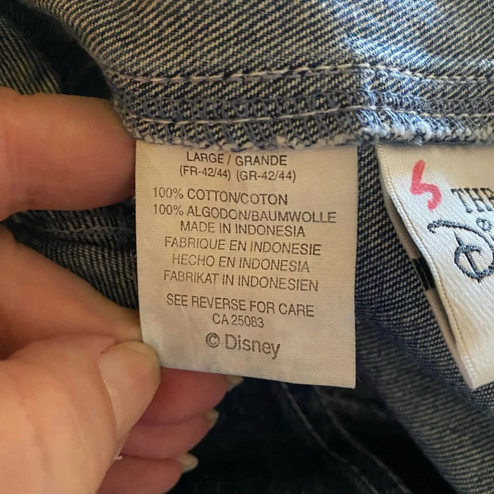 Vintage Disney Store L Shortalls Jeans Shorts Overalls Large Winnie Pooh Eeyore - Picture 7 of 8